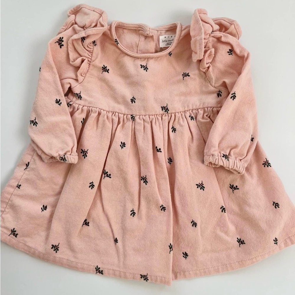 Rise Little Earthling Long Sleeve Ruffle Holiday Dress